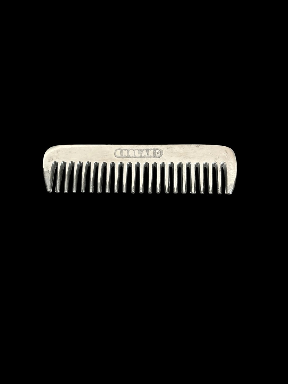 Vintage England Aluminum Pocket Grooming Comb